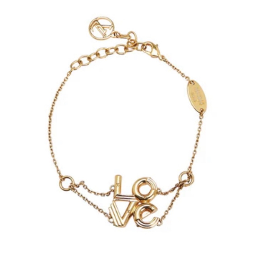Louis Vuitton LV&ME LOVE Chain Bracelet M62844 Gold Plated Women's